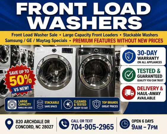 Front Load Washers Only $299 – Fully Refurbished, 30 Day Warranty