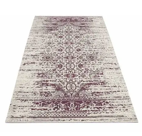 53 x 76 Feet Grey Purple Distressed Vintage Traditional Area Rug