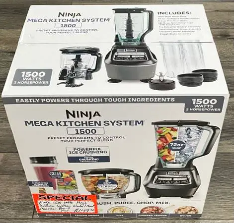 Ninja 1500 Watts Mega Kitchen System Blender/ Food Processor Brand New