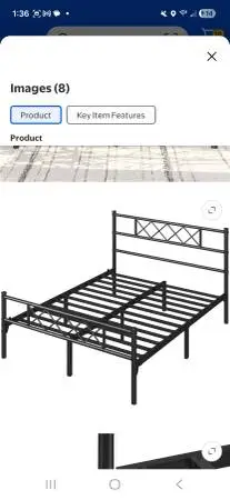 King size black metal bed frame