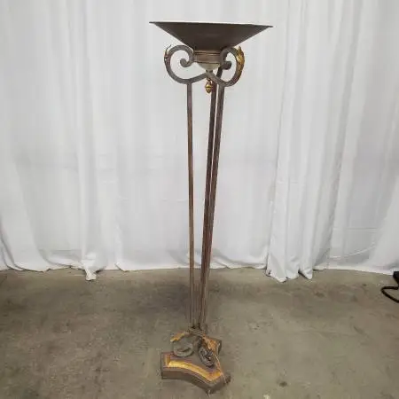Empire-Style Tole and Patinated Metal Torchiere