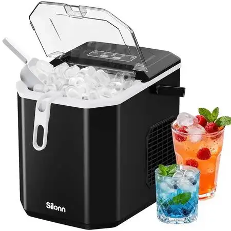Silonn Countertop Ice Maker Machine 26 lbs/Day 2 Sizes SLIM21B