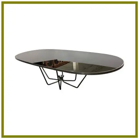 Coup Detat Bespoke Black Glass Dining Table. Estimate Price: $16,800