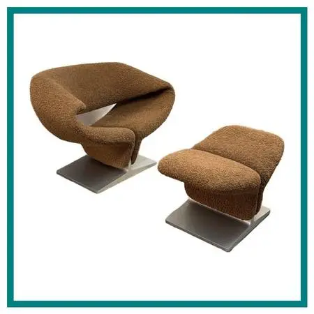Pierre Paulin For Artifort Ribbon Chair + Ottoman, Set