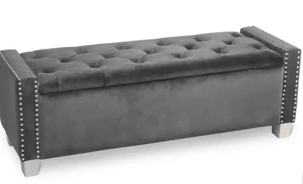 Homelegance Grey Color Nailhead Storage Bench 249!!!!