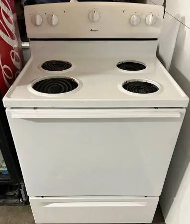 Used White Amana Electric Stove 30 Width