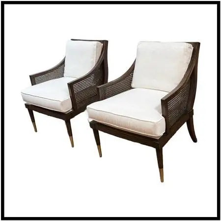 Michael Thomas Kirkwood Accent Chairs, Pair
