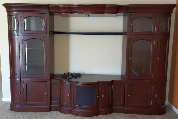 Entertainment Center Solid Wood 3PC Adjustable Width Fits up to 65 TV