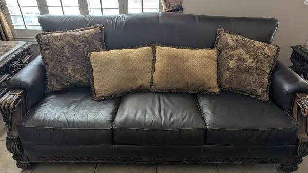 USED Ashley Furniture Leather Sofa & Loveseat Set