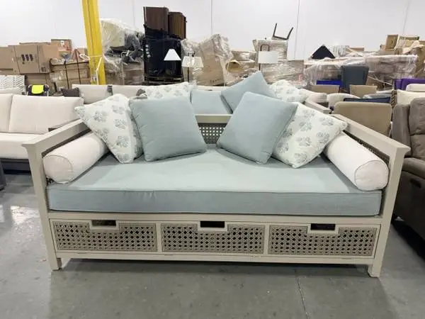 Agio Liberty Grove Outdoor Sofa Day Bed With Storage Soft Blue