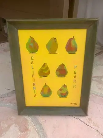 “ California Pears” Original Painting On Canvas Framed