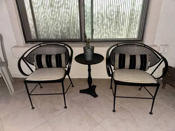 2 Vintage Black Santerini Woodard Style Patio Chairs