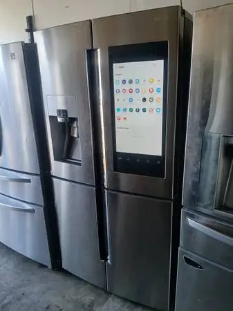 Samsung family hub stainless steel counter depth refrigerator tablet