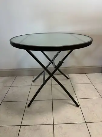 Indoor Outdoor Round Glass Folding Table