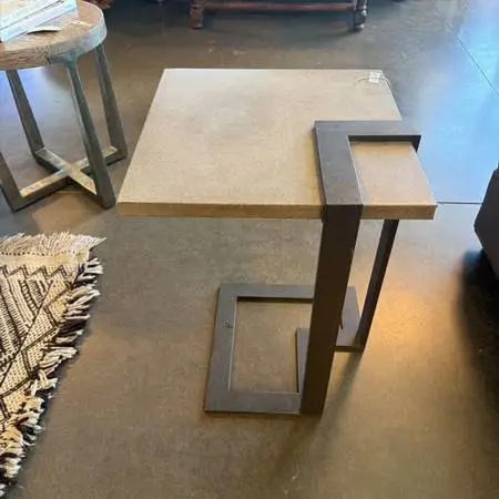 Concrete & Metal C Side Table - AS IS - 18.5X18.5X24H