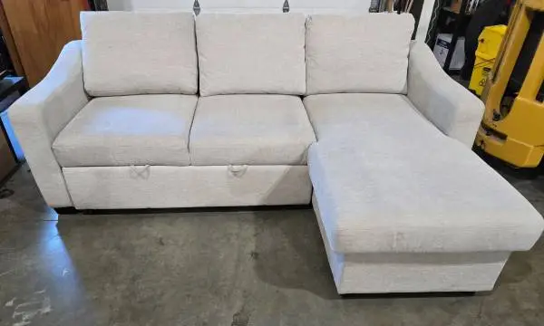 Coddle Aria Fabric Sleeper Sofa with Reversible Chaise Storage