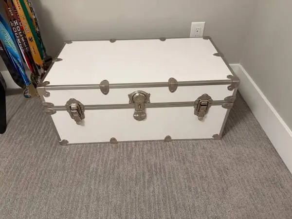 Pottery Barn Teen White Vinyl 32” Dorm Trunk