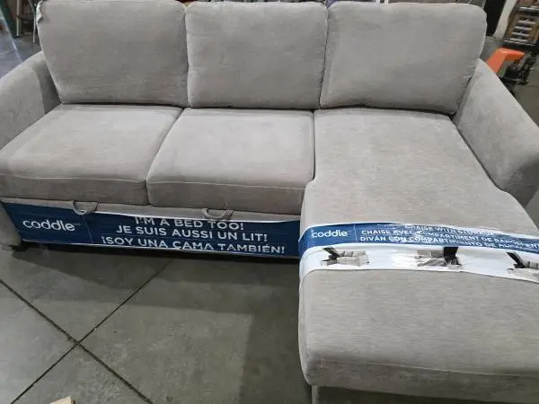 Coddle Cameron Convertible Sofa with Reversible Chaise Storage, Taupe