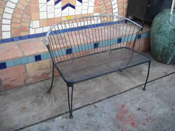 Woodard Wrought Iron Bench-Vintage Circa 1960s