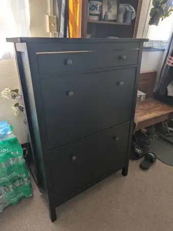 Slim Concealed Shoe Storage Cabinet with Drawer