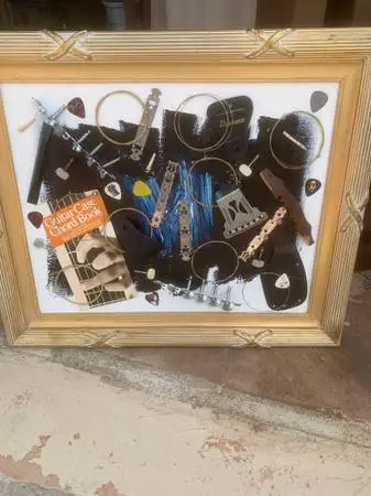 Guitar Assemblage Art Work Framed