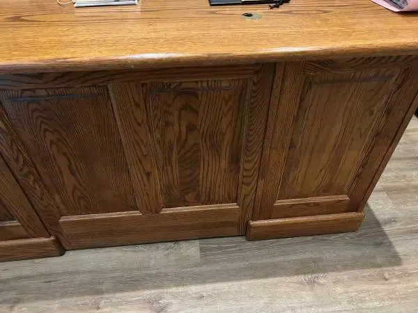 Executive Large Oak DESK $600   and Credenza $900