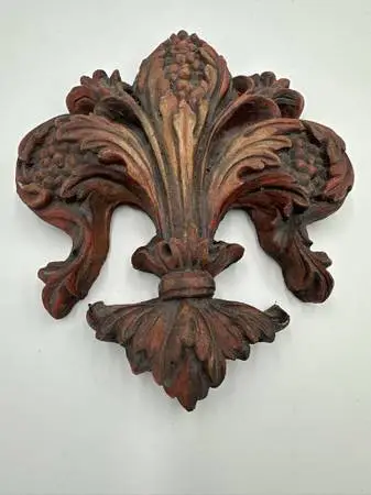 Fleur De Lis Decorative Plaque Signed-9X7.5