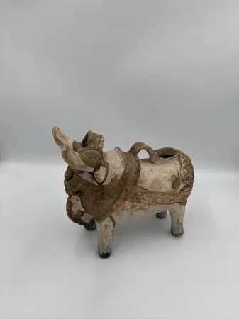 Torito De Pucara Vintage Folk Art Pottery Bull - 9X4X7