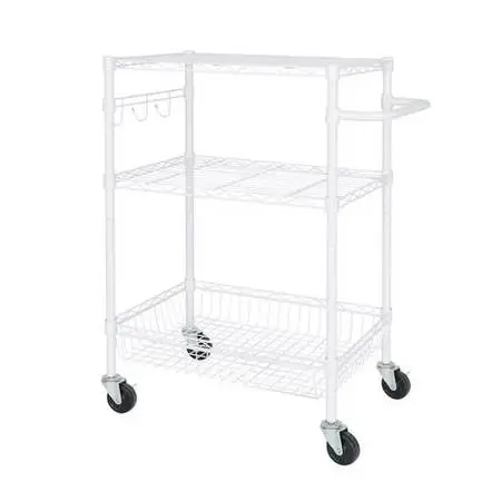 White Hyper Tough 3-Tier Rolling Utility Cart