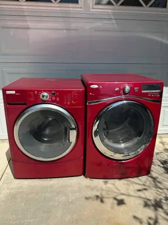 Maytag Whirlpool 3.7 cf washer 7.4 cf GAS Dryer RED Color Set