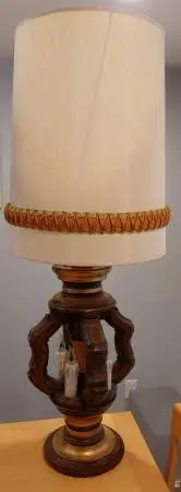DON WARD Vintage seventies plaster table lamp,original shade