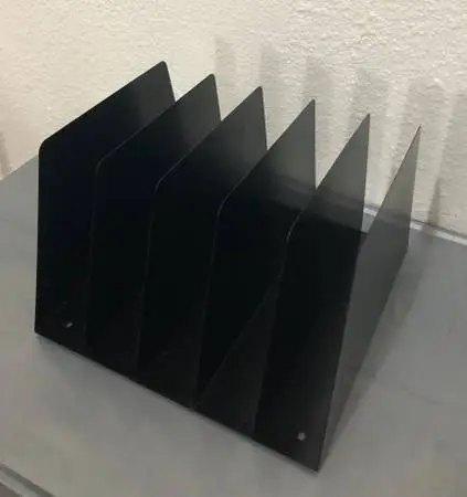 5-Compartment Steel File Organizer, Black
