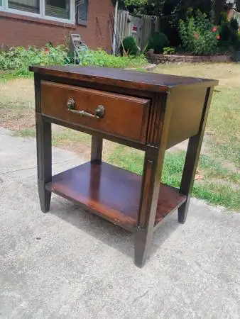 Solid wood Side table ca 1960-70s solid wood, refinished