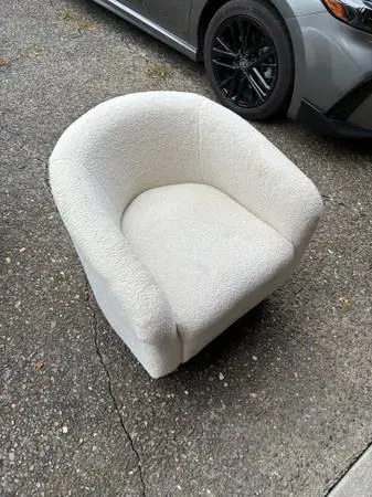 Chair, white in color