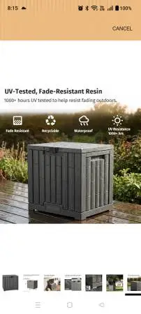 East Oak 31 gallon Lockable Resin Deck box