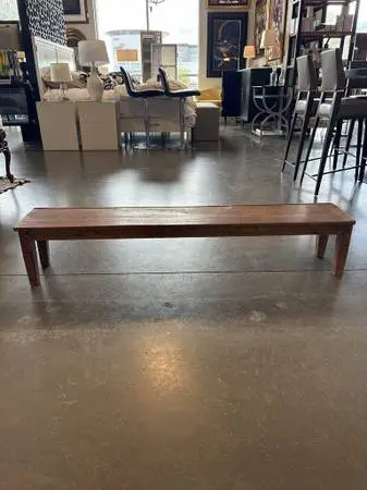 Vintage Rustic Wood Bench - 57X11X11H