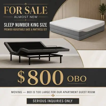 Sleep number kings size Premier Adjustable Base and Mattress Set