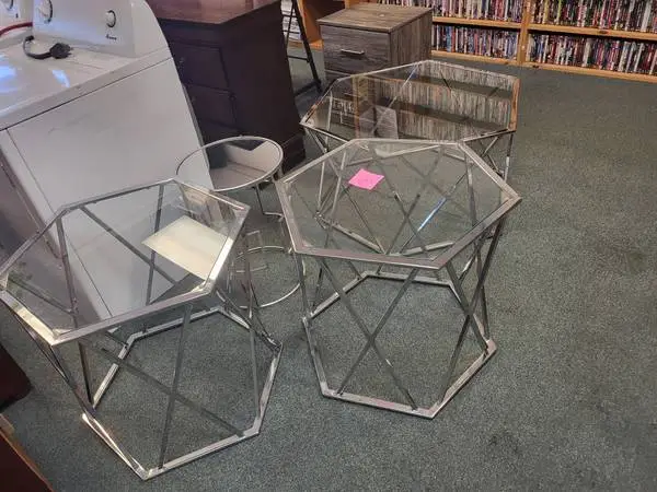 4-Piece Glass Top Pieces - One has a Mirror