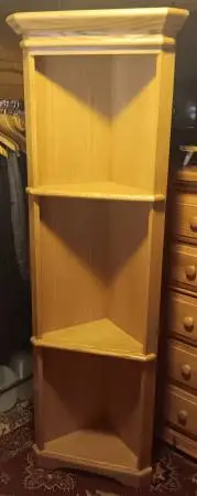 Pair of Corner Shelves (Solid Oak)