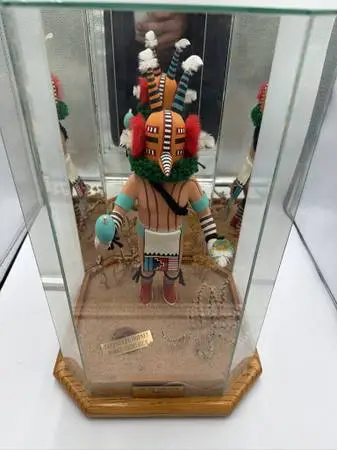 Vintage Hopi Tatangaya (Hornet) Kachina Doll Diorama by Burke Chimer