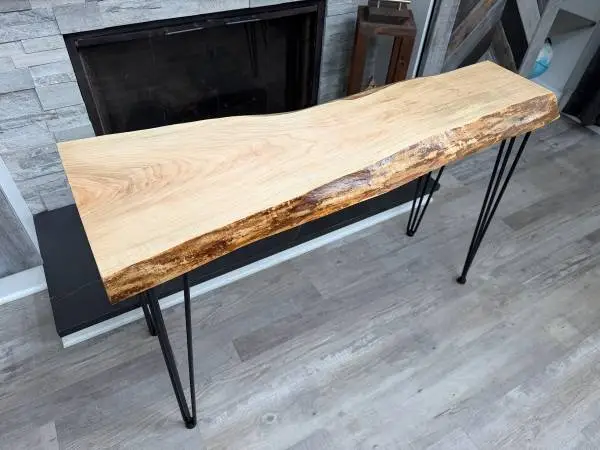Custom Live Edge Maple Sofa Table