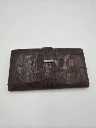 Vintage Gucci Crocodile-Embossed Continental Travel Wallet