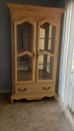 Curio cabinet with light