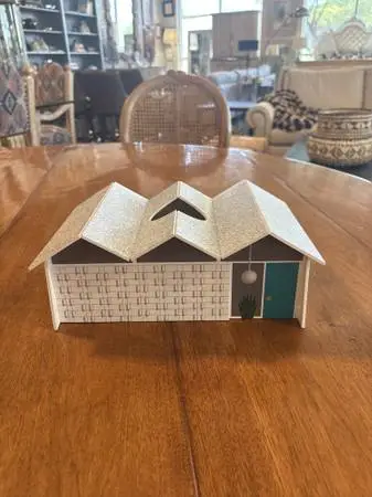 Midcentury Tissue Box Cover-Folded Plate Roof-11X7X5
