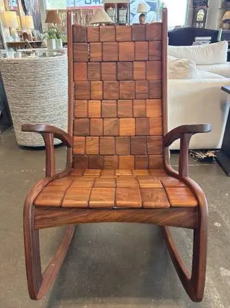 Vermont Folk Rocker Walnut Rocking Chair- 25X38X41.5