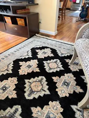 Rug Hand Knotted Jaldar High End Jet Black/Ivory