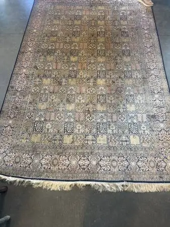 Kashmiri Hand-Knotted Silk Rug- 95X 510