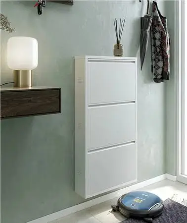 Modern white narrow minimalist 3 tier storage for shoes