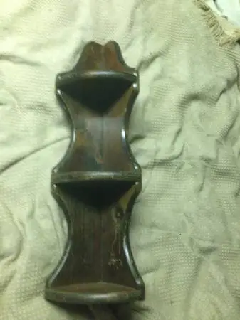 Vintage Solid Dark Wood Corner Curio Shelf Wall Mount