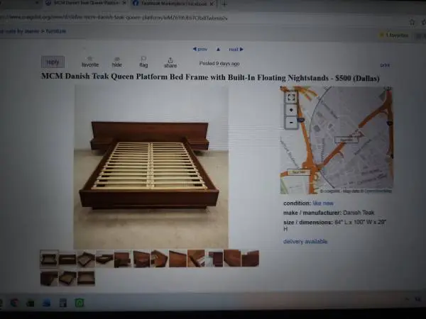 MCM Danish Teak Queen Platform Bed SCAM ALERT-Ripped Off by this POS!